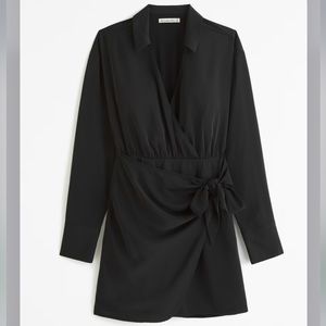 Abercrombie Long-Sleeve Wrap Shirt Dress